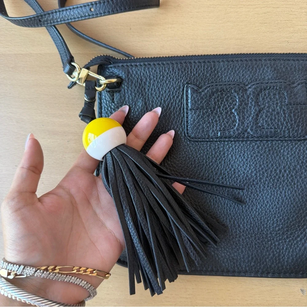 Tory Burch Black Leather Crossbody with Tassel